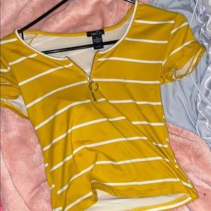 A white and yellow stripe shirt